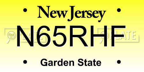 N65RHF New Jersey License Plate