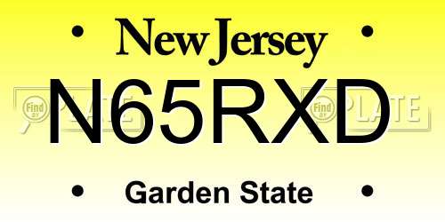 N65RXD New Jersey License Plate