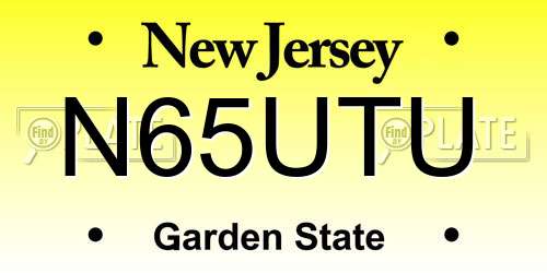 N65UTU New Jersey License Plate