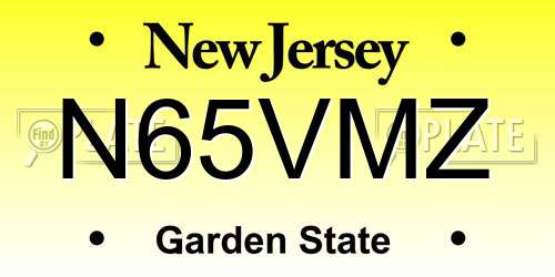 N65VMZ New Jersey License Plate