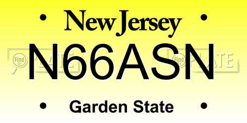 N66ASN New Jersey License Plate