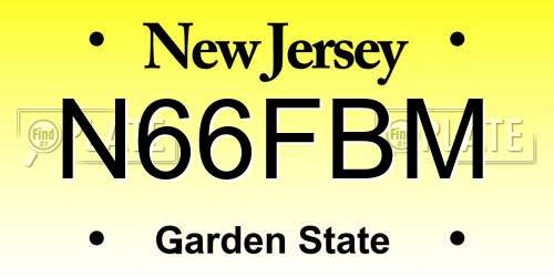 N66FBM New Jersey License Plate
