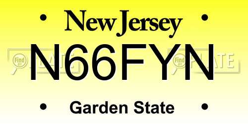 N66FYN New Jersey License Plate
