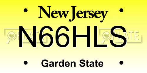 N66HLS New Jersey License Plate