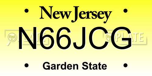 N66JCG New Jersey License Plate
