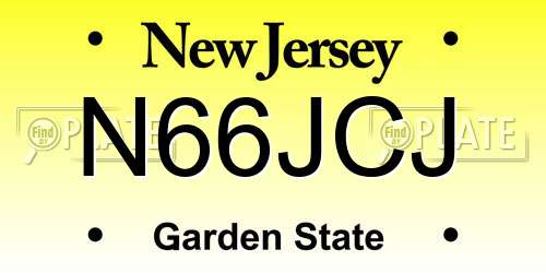 N66JCJ New Jersey License Plate