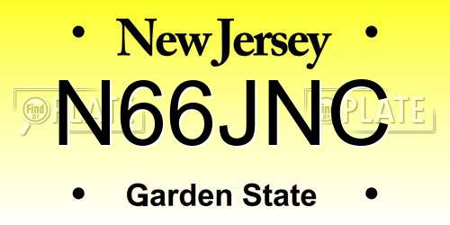 N66JNC New Jersey License Plate