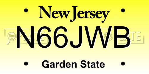 N66JWB New Jersey License Plate