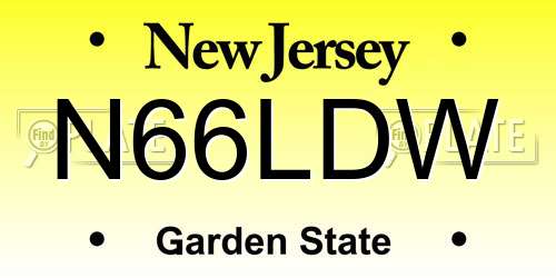 N66LDW New Jersey License Plate