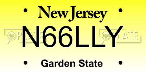 N66LLY New Jersey License Plate