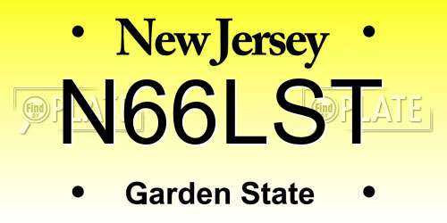 N66LST New Jersey License Plate
