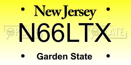 N66LTX New Jersey License Plate