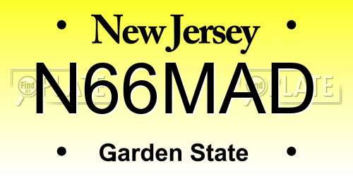 N66MAD New Jersey License Plate