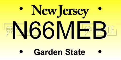 N66MEB New Jersey License Plate