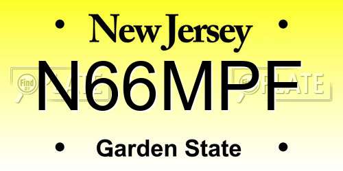 N66MPF New Jersey License Plate