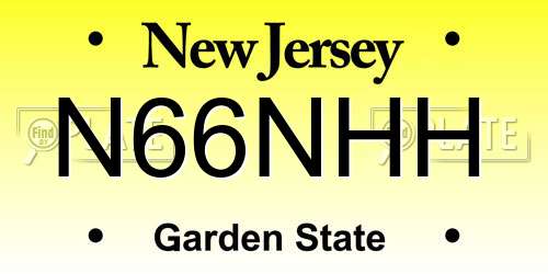 N66NHH New Jersey License Plate