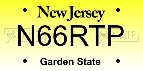 N66RTP New Jersey License Plate