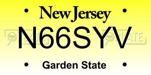 N66SYV New Jersey License Plate