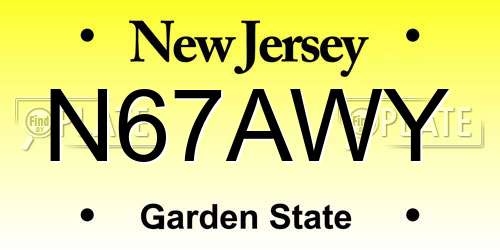 N67AWY New Jersey License Plate