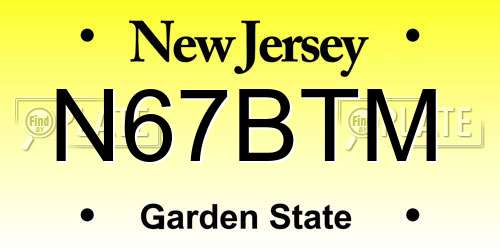 N67BTM New Jersey License Plate