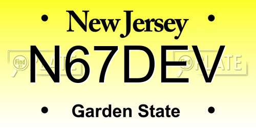 N67DEV New Jersey License Plate