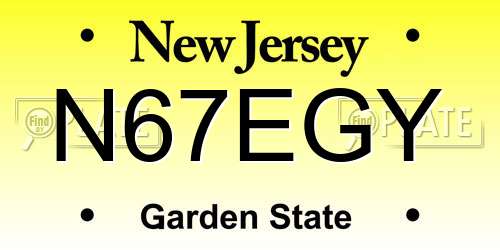 N67EGY New Jersey License Plate