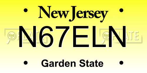 N67ELN New Jersey License Plate