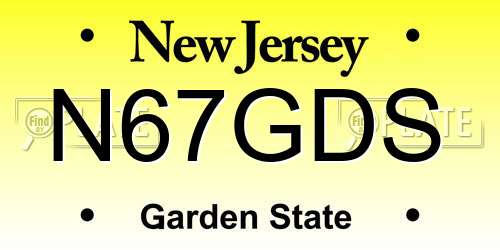 N67GDS New Jersey License Plate