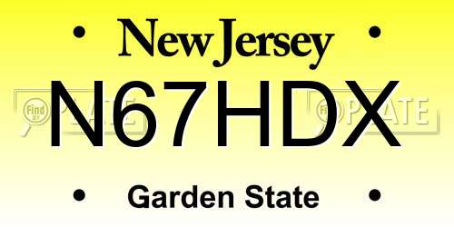 N67HDX New Jersey License Plate