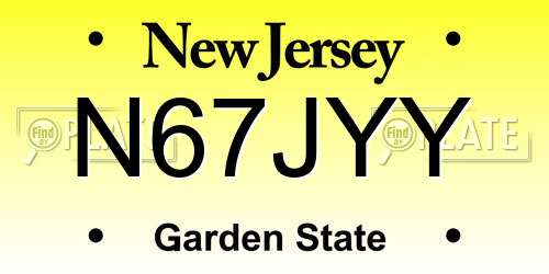 N67JYY New Jersey License Plate