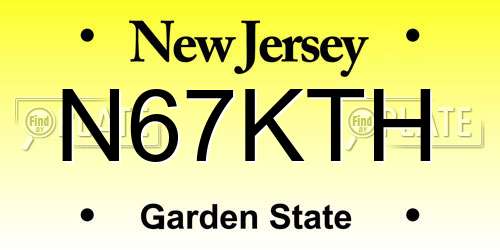 N67KTH New Jersey License Plate