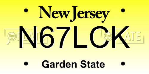 N67LCK New Jersey License Plate