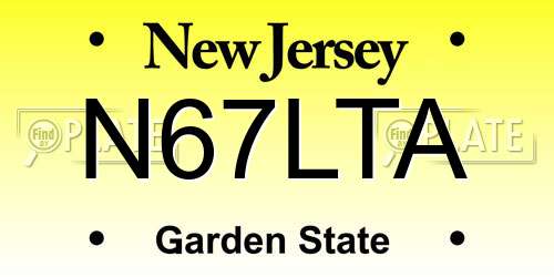 N67LTA New Jersey License Plate