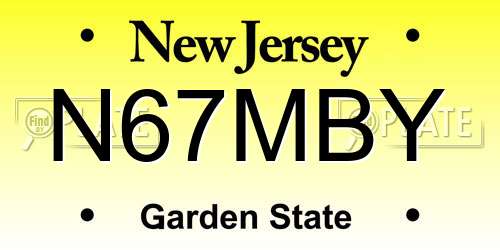 N67MBY New Jersey License Plate