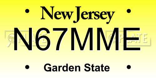 N67MME New Jersey License Plate