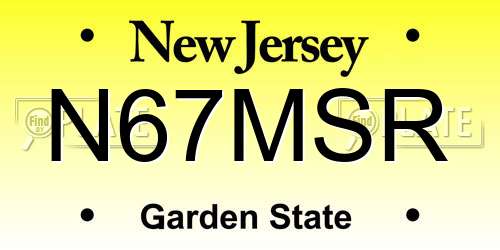 N67MSR New Jersey License Plate