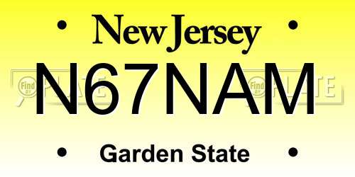 N67NAM New Jersey License Plate