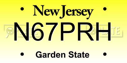 N67PRH New Jersey License Plate