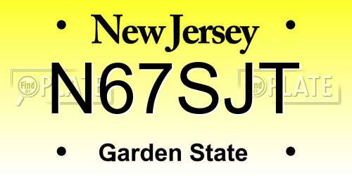 N67SJT New Jersey License Plate
