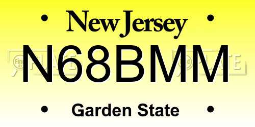 N68BMM New Jersey License Plate
