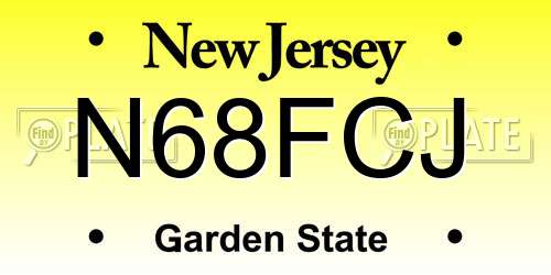 N68FCJ New Jersey License Plate