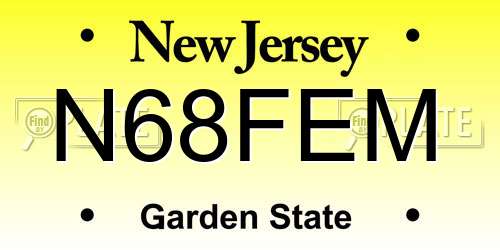 N68FEM New Jersey License Plate