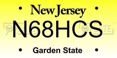 N68HCS New Jersey License Plate