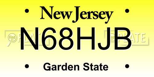N68HJB New Jersey License Plate