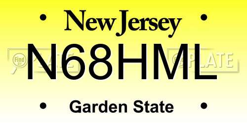N68HML New Jersey License Plate