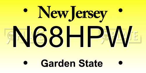 N68HPW New Jersey License Plate