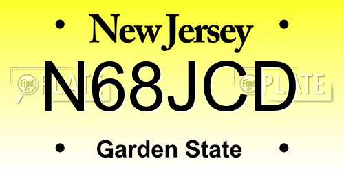N68JCD New Jersey License Plate
