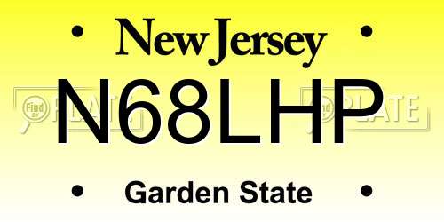 N68LHP New Jersey License Plate