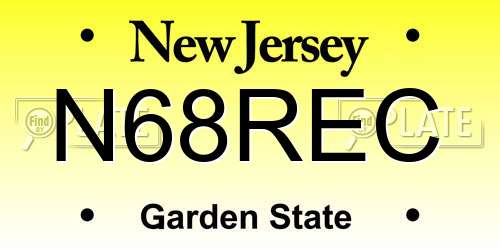 N68REC New Jersey License Plate