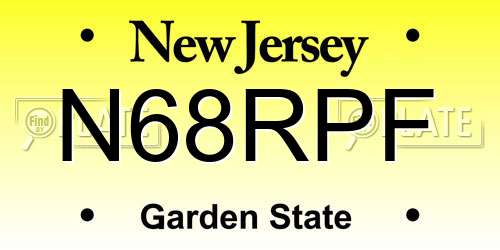 N68RPF New Jersey License Plate